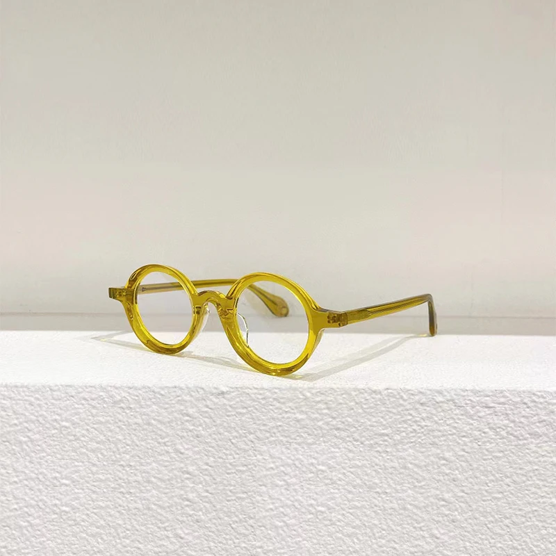 Lunettes À Monture Ronde Vert Olive Vintage Pour Femmes 1pc