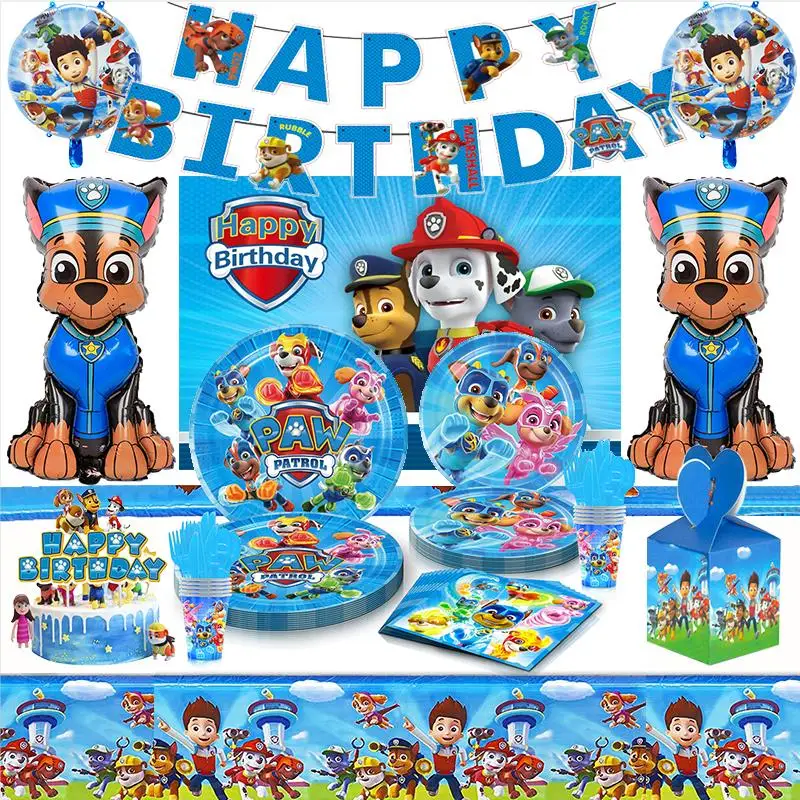 Décorations sur le thème de la pat' patrouille pour anniversaire
