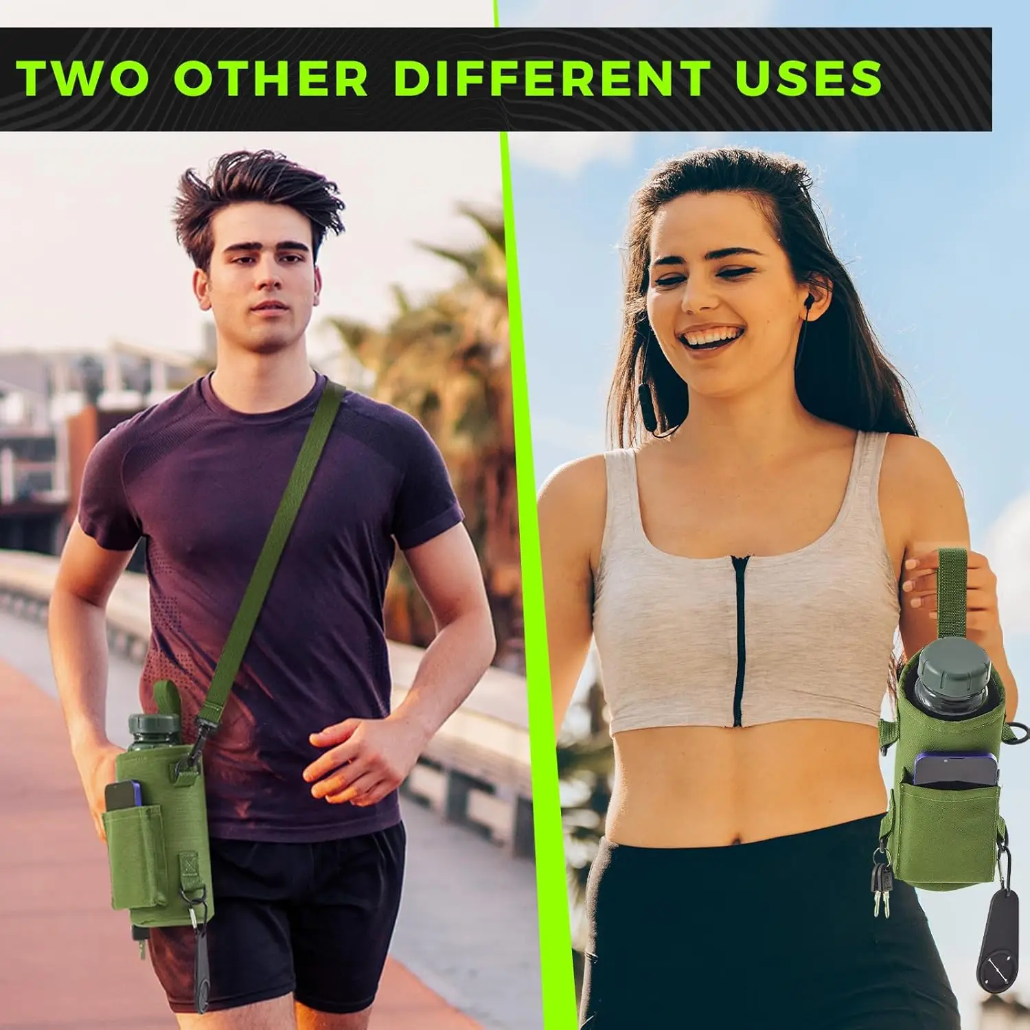 Magnetic Gym Water Bottle Bag Holder, Built-in Magnet for Easy Attachment to Metal Surface, Magnetic Bottle Sleeve Pouch view 5