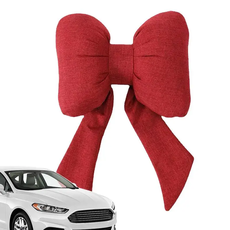 

Car Headrest Bow Tie Neck Pillow Auto Seat Head Support Neck Protector Cushion Plush Lumbar Rest Car Kits Car Headrest Neck Care