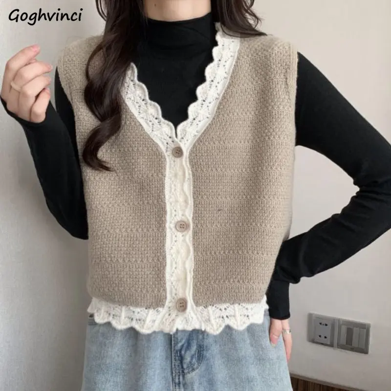 

Sweater Vest Women Loose Vintage Panelled Preppy Style Spring Aesthetic All-match Simple Casual Streetwear Fashion Ulzzang Young