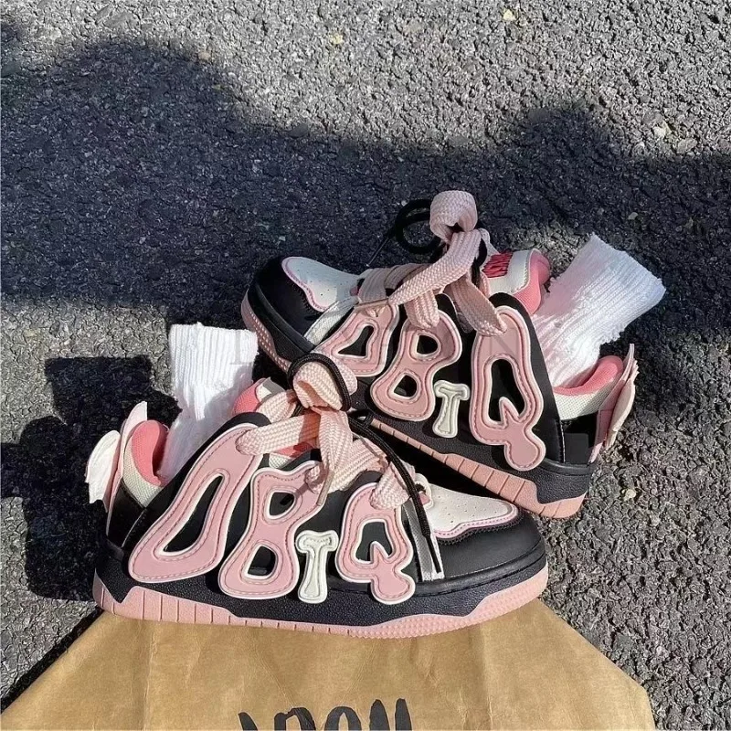 

Обувь для скейтборда на толстой подошве с круглым носком и низким верхом, с сеткой, воздухопроницаемая, Повседневная Удобная модная и универсальная спортивная обувь