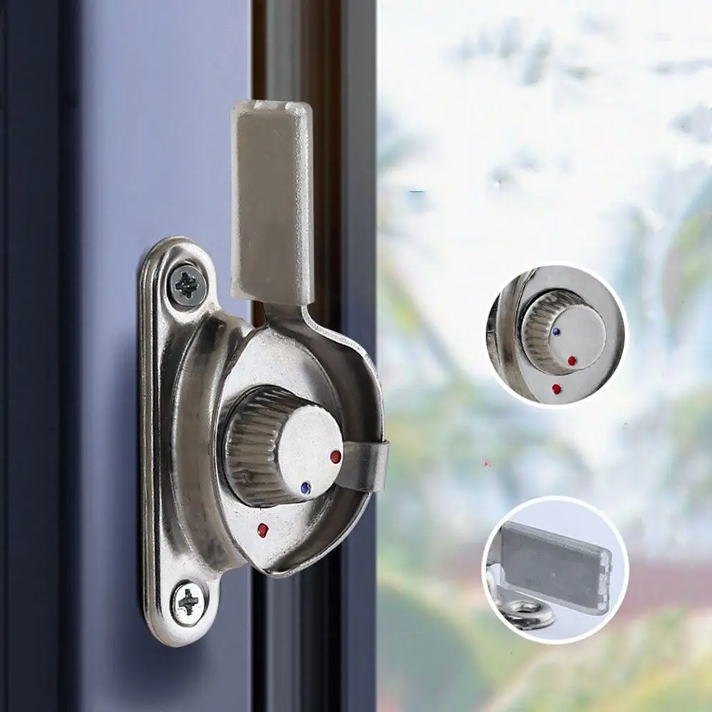 

Stainless Steel 1pc Household Double-sided Crescent Type Hardware Accessories Insurance Buckle Crescent Lock Window Lock