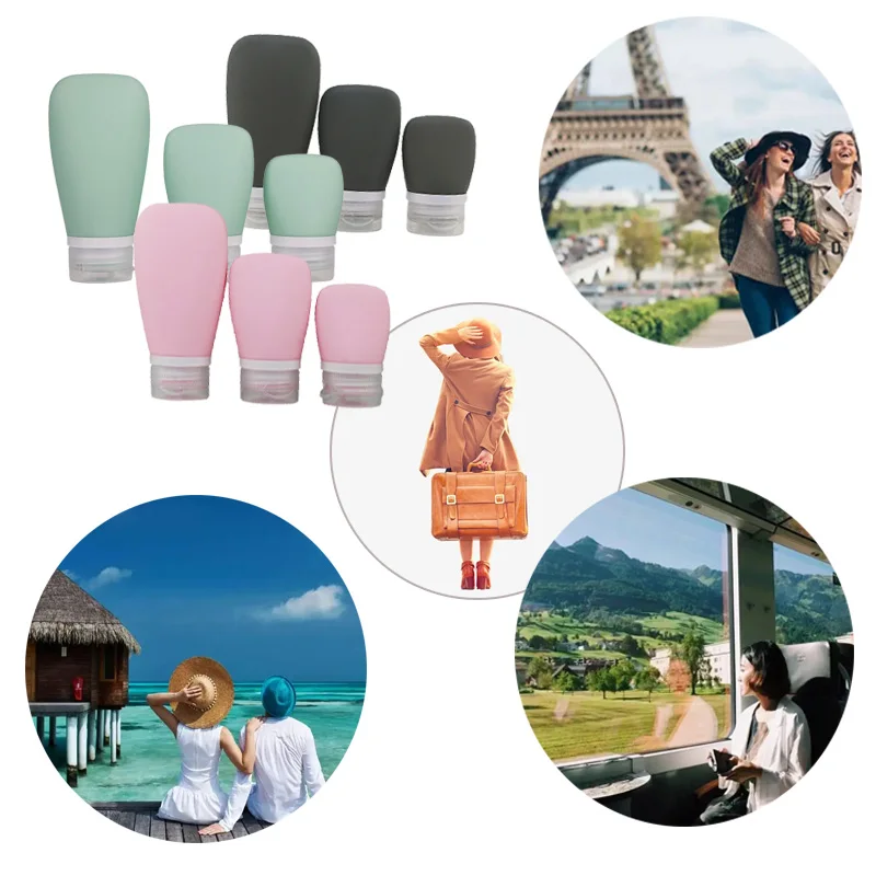 

Travel Makeup Silicon Refillable Bottle Shampoo Lotion Perfume Cream Leakproof Sub-Bottling Portable Cosmetic Dispensing Bottle