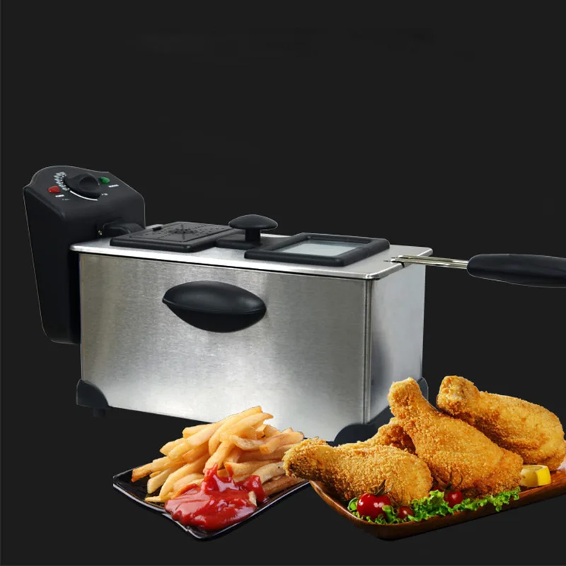 3L Electric Fryer Deep Fryer Stainless Steel Commercial Cooking Machine Chicken Duck Fish Meat Fries