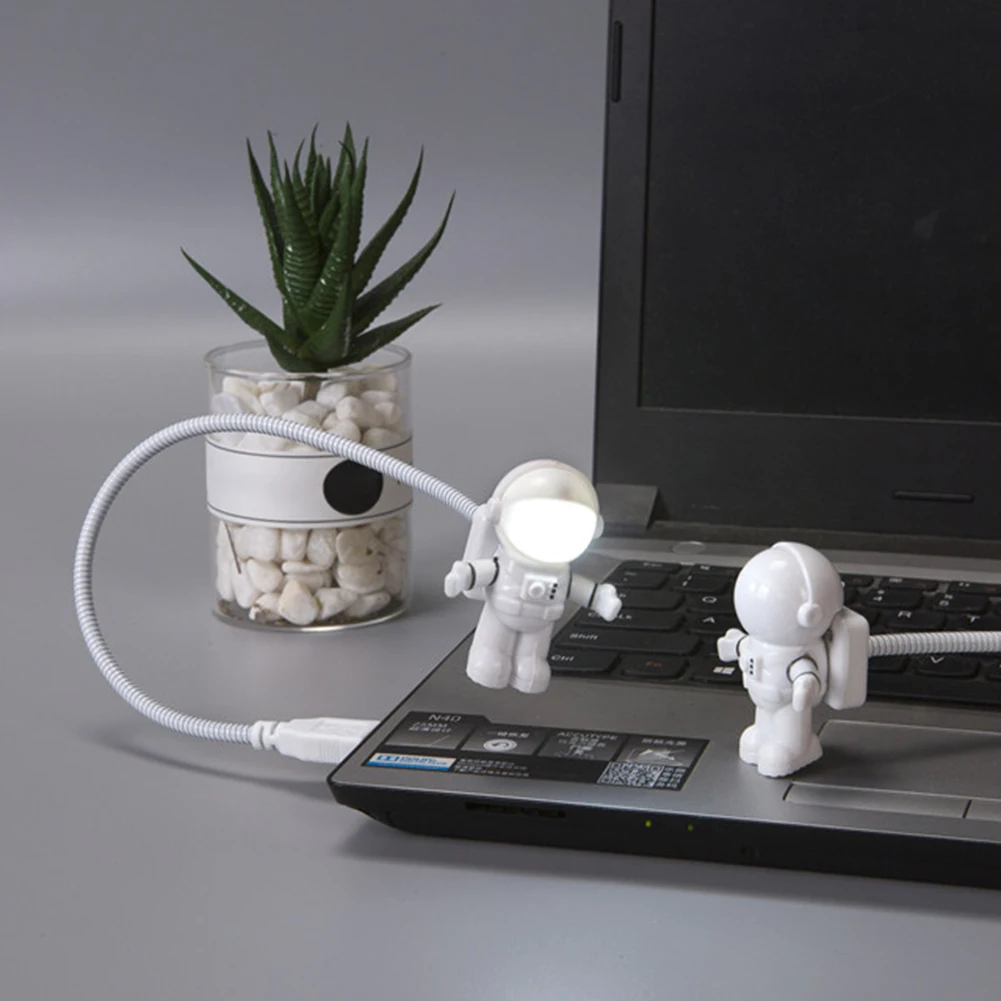 우주 비행사 LED 야간 조명, 컴퓨터 노트북 독서용 USB 우주인 램프, 어린이 선물, 화이트 크리에이티브 우주 비행사