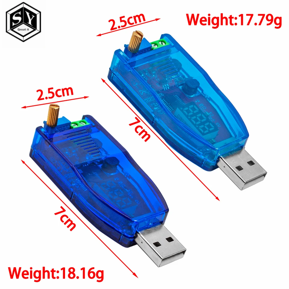 Modulo Convertitore DC-DC USB Step Up/Down 5V A 1-24V Con Display LED - Alimentatore Regolabile Con Voltmetro