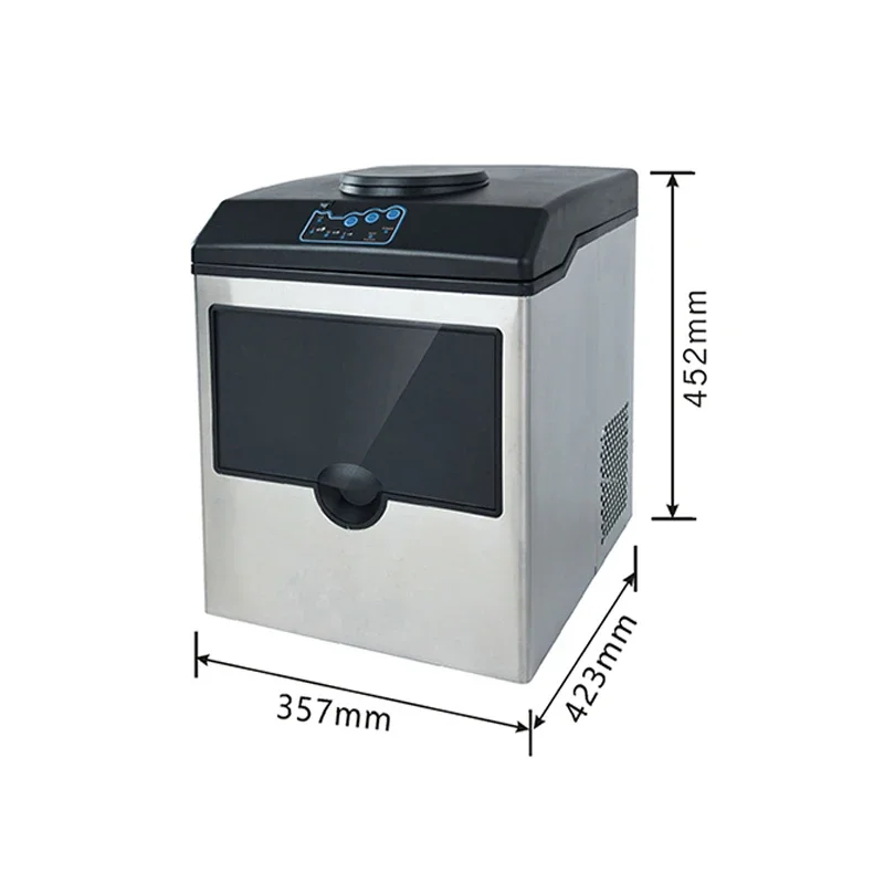 New 25KG Commercial High Quality Ice Making Machine English Panel Household Ice Cube Maker Tea Milk Shop Automatic Water Inlet