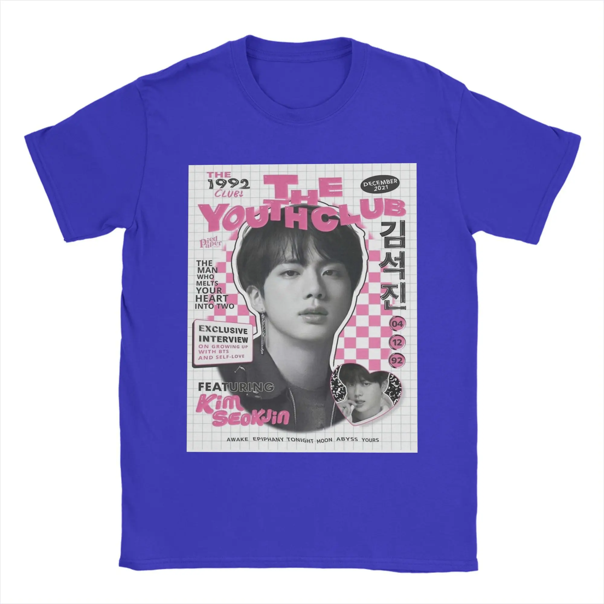RUN SEOKJIN 公式 Tシャツ a顔Tシャツ Men Women Printed Jin Run seokjin EP Tour 2025 concert kpop