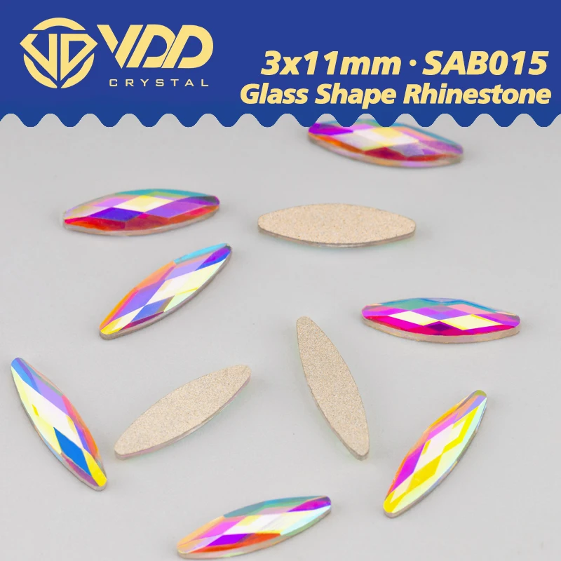 VDD 100/500/1440 Stück Glasform Kristall Strass Kristall AB Flatback Glitzersteine für DIY Nail Art Dekorationen SAB Serie – Detail 16