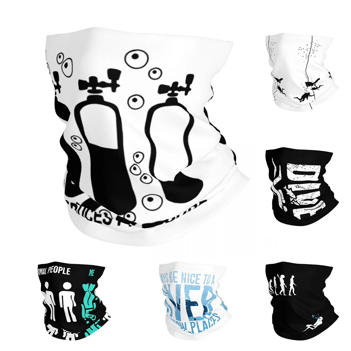 Scuba Diving Bandana Neck Cover Printed Dive Diver Sea Snorkeling Sports Magic Scarf Face Mask Hiking Unisex Adult Breathable
