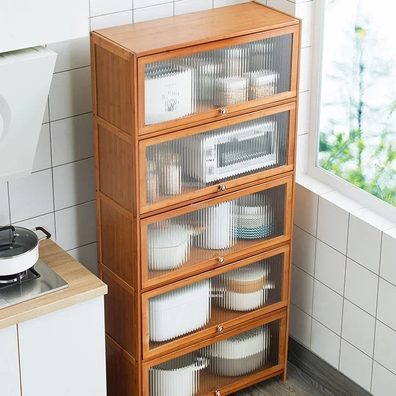 Simple Multi-layer Kitchen Cabinets Racks Modern Home Storage Cabinet Nordic Kitchen Furniture Floor Seasoning Supplies Cabinet
