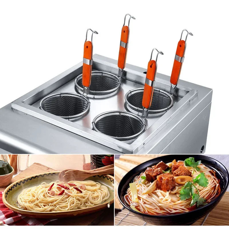 thumbnail image 1 of TECHTONGDA - Máquina para cocinar fideos/pasta eléctrica de sobremesa comercial con 4 cestas, 220 V, 4000 W, 1 of 4