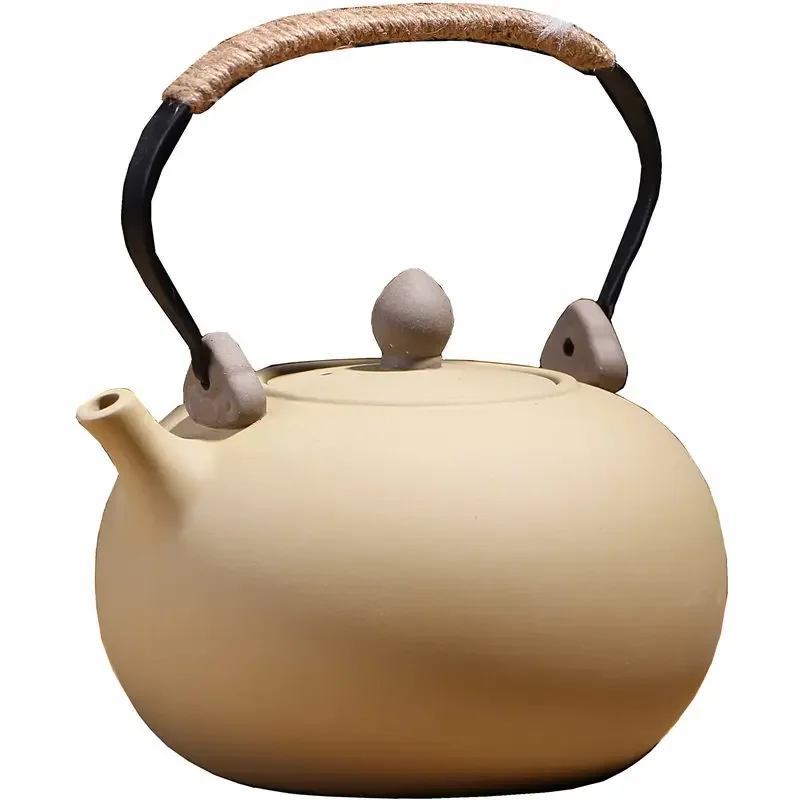 

Clay lifting beam ceramic kettle boiling teapot Kung Fu tea set retro coarse pottery health pot electric pottery stove teapot