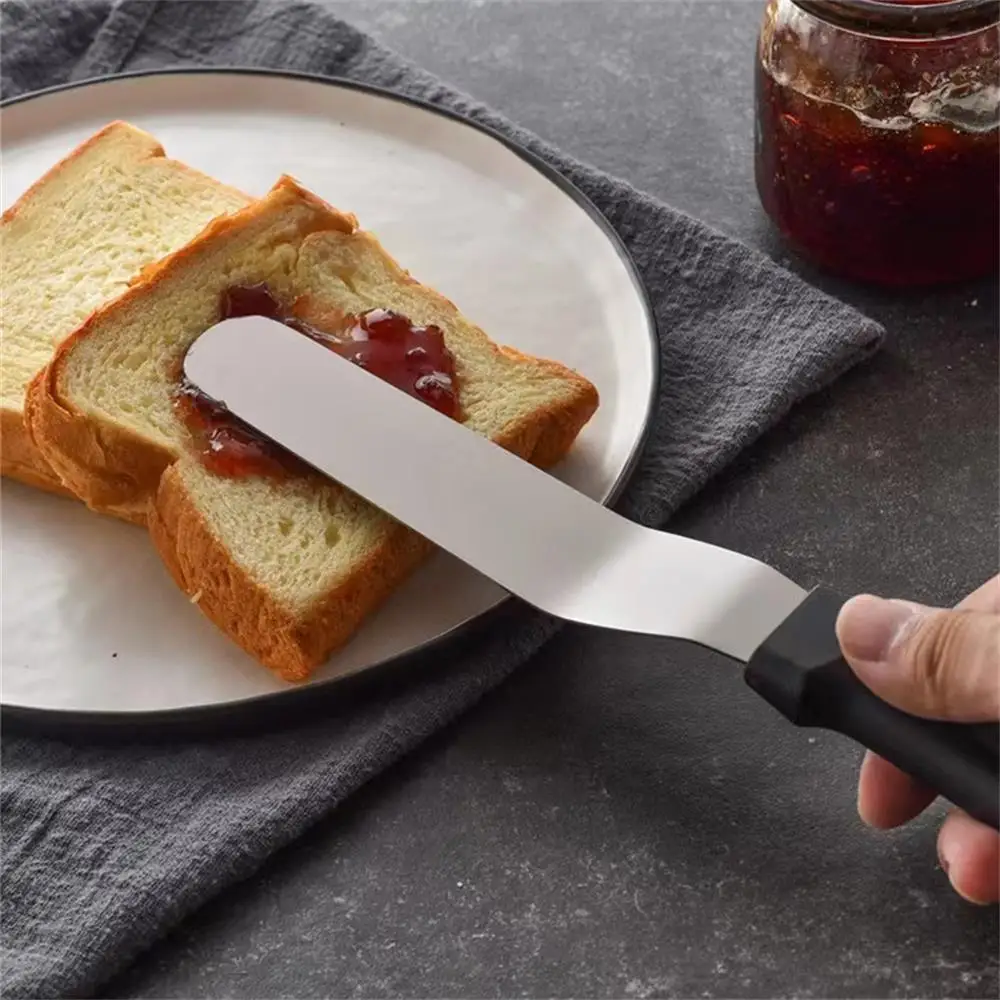 6” Stainless Steel Butter Cake Buttercream Knife Spatula Plastic Handle Baking Tool Spatula Minimalist Style Icing Spreader, Pa