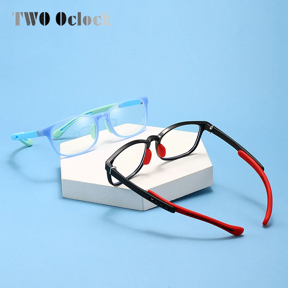 Ultra-light Flexible Kids Glasses Frames Boy Girl Square Anti Blue Light Clear Eyeglass Medical Prescription 0 Diopter Glasses anti blue light glasses kids glasses optical spectacle frames