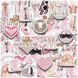 Disco Cowgirl Aesthetic Vinyl Stickers - 50PCS Pink Party Decor & Waterproof Decals (50PCS - TZ - 509)