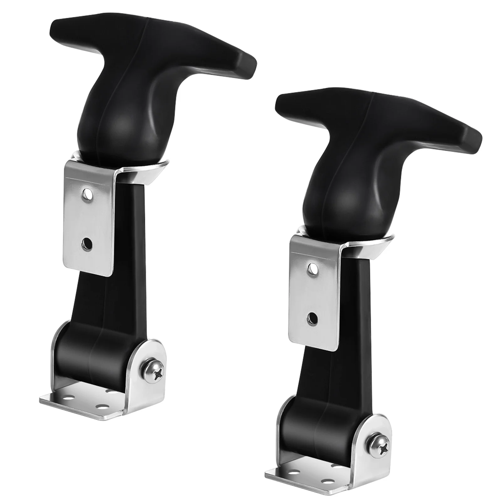 

2 Pcs Professional Handle Latch Draw Latches Stainless Steel Rubber T-handle Hood