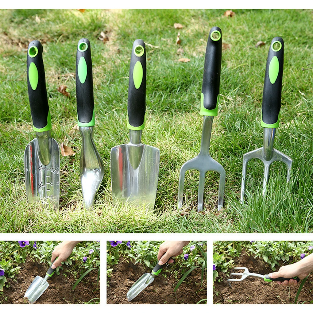Heavy-duty Aluminum Alloy Hand Rake For Easy Garden Care 2. Handle Is Ergonomically Designed Which Green