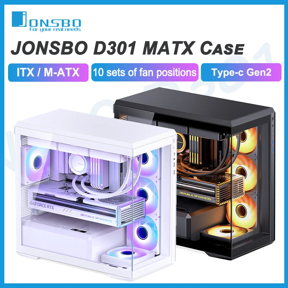 Jonsbo D301 Matx Case Seaview Room Trasparenza Laterale Panoramica Senza Pilastri Chassis Per Computer Per 360 Water Cooler Atx Power