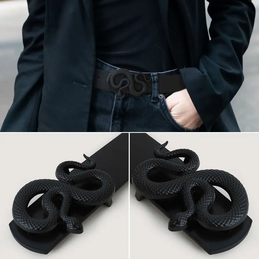 

Women Wild Skirt Vintage All-match Ladies Dress Belts Snake Buckle Waistband Pants Bands Leather Belt