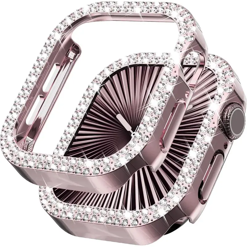 Bling Diamond Hollow Case for Apple Watch 46mm 42mm 40mm 41/44/45/49/41mm for iWatch Series 11 10 9 8 7 6 5 4 3 Protector Cover - Image 8