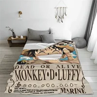 O-One P-Piece Anime Blankets Pirates Japan Manga Wool Funny Warm Throw Blanket for Chair Covering Sofa Spring/Autumn Office 2