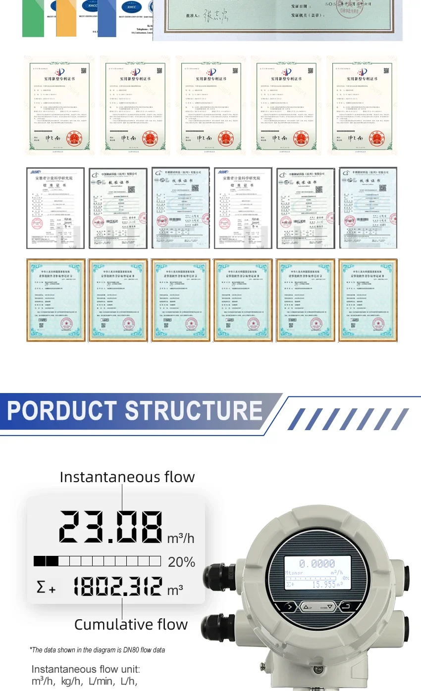 Electromagnetic Flowmeter for Seawater Drinking Conductive Liquid Flow Measureme