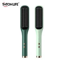 220V Hair Straightener Hot Comb Anti-Scalding Ceramic Hair Curler Brush Negative Ion Hair Electric Straightening Comb 2 In 1 1