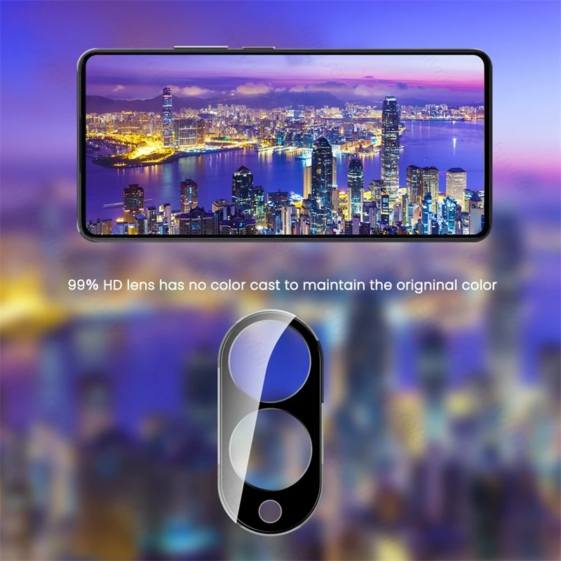 Sleek Black 3D Curved Camera Protector with 9H Tempered Glass Lens Cover