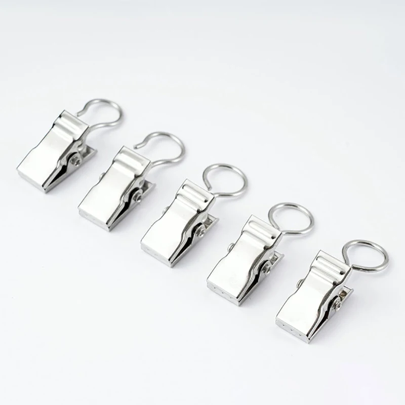 

50 Pcs Metal curtain clip tapestry background cloth clip with ring opening closed mouth crocodile clip