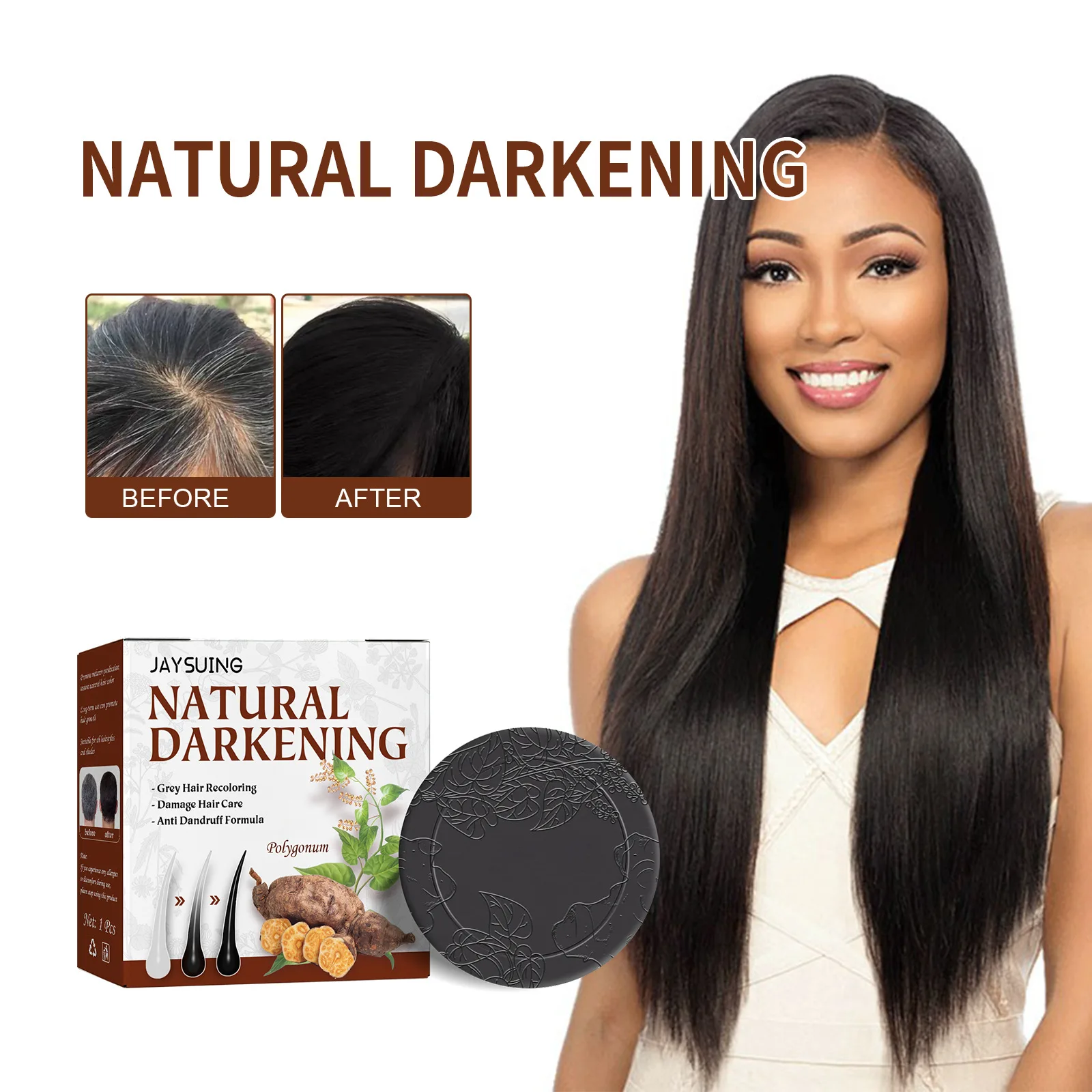 

Shampoo soap He Shou Wu essence repair natural black hair moisturizing and softening hair care shampoo soap