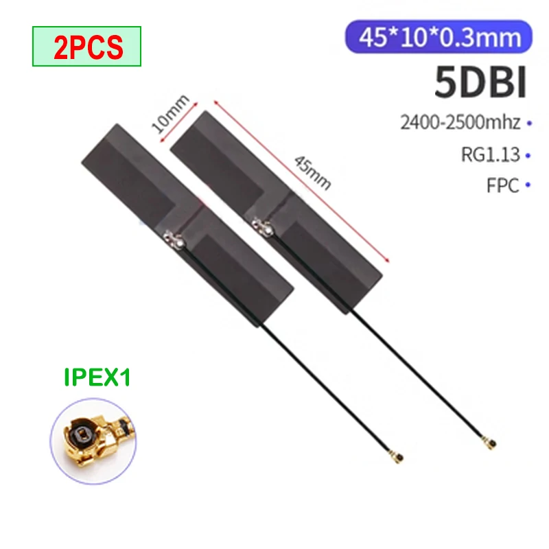 FPC soft board iot wifi Antenna 2pcs 5.8 Ghz 2.4ghz Dual Band Built-in Bluetooth patch gain antenna ipex 1 8dbi,wifi antenna,soft antenna