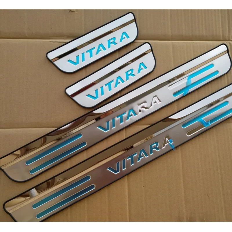 

Стайлинг автомобиля, 4 шт., внешняя накладка из нержавеющей стали для автомобиля/задний порог для Suzuki Vitara 2015-2018, автомобильные аксессуары