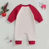 Citgeett Winter Christmas Infant Baby Boys Girls Romper Letter Print Long Sleeve Full Length Jumpsuit Xmas Clothes 2