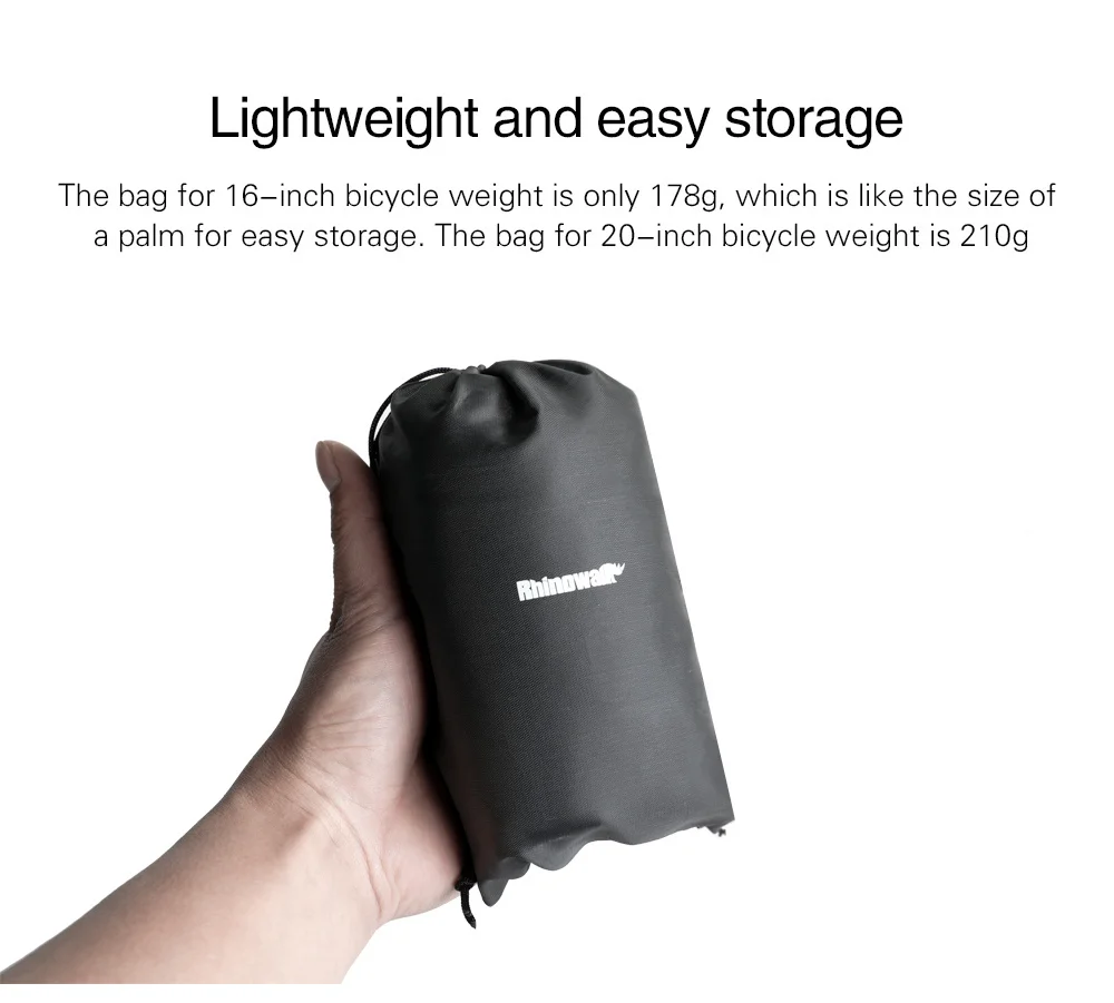 Rhinowalk 14' 16' 22' Folding Bicycle Storage Bag 210D Waterproof Dust Cover Lightweight Portable Bike Loading Bag RF162 (2)