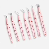 False Eyelash Tweezers Stainless Steel Anti-static Pincet Curved Strip 3D Eyelash Extensions Tweezers 6 Types Makeup Tools 2