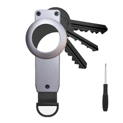 Sleek Aluminum Alloy Keychain for Airtag - Secure and Stylish Key Holder (GRAY)