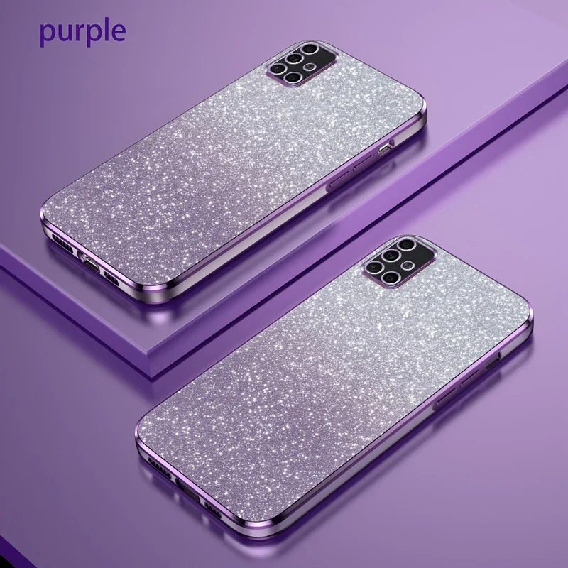 Shiny Glitter Plating Silicone Soft Back Phone Case