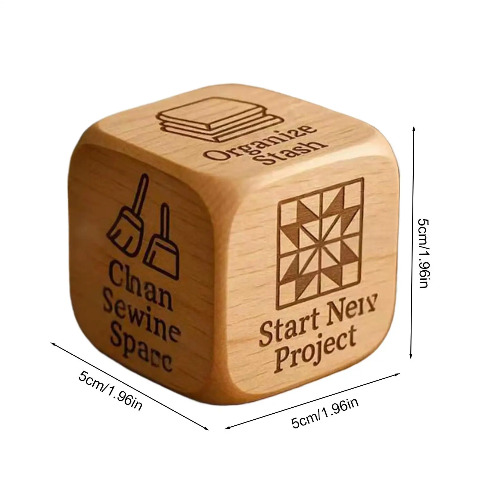 Quilting Decision Dice 6-sided Wooden Quilting Task Dice Stocking Stuffers Fun Sewing Option Game For Designers Mothers Quilters