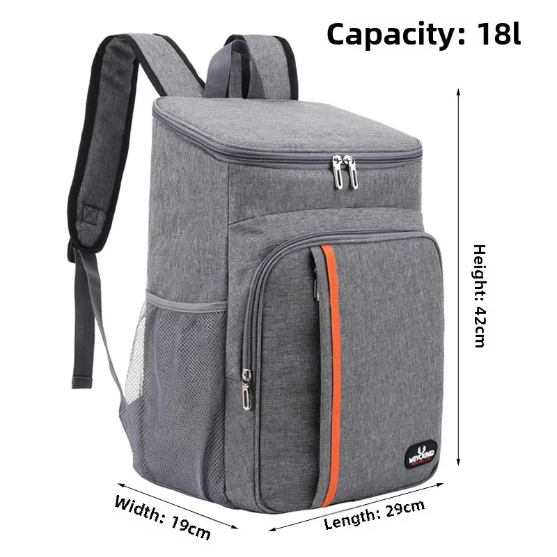 18L Large Capacity Leak Proof Lunch Backpack Thermal Large Picnic Cool and Warm Insulated Bag Outdoor Storage Shoulder Bag