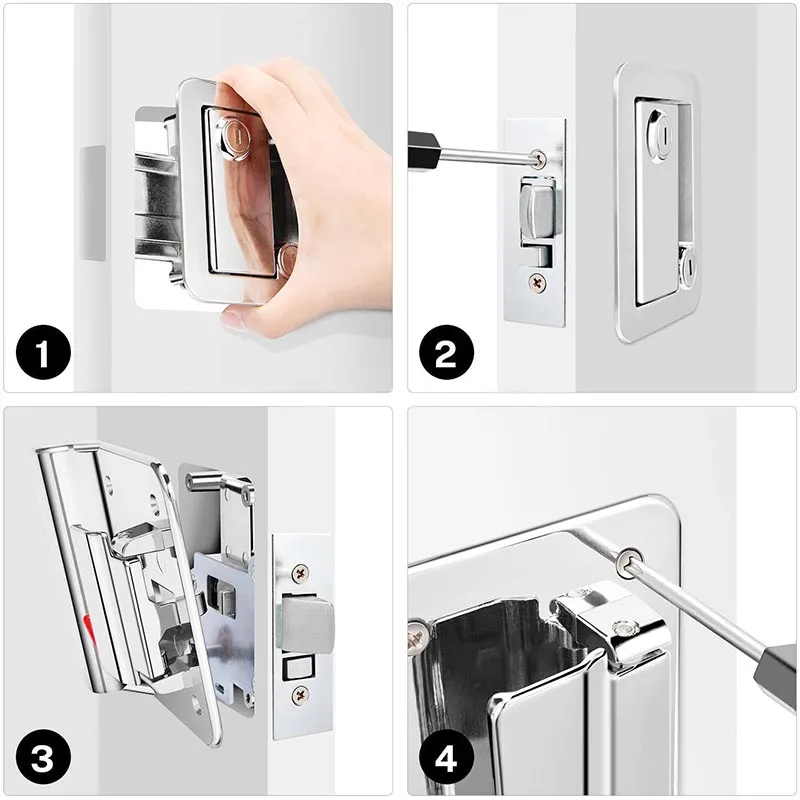 TYTXRV Camper Car Entry Door Lock Handle with Keys Security Kit Anti-theft Trailer Azusa alloy Internal and external door lock