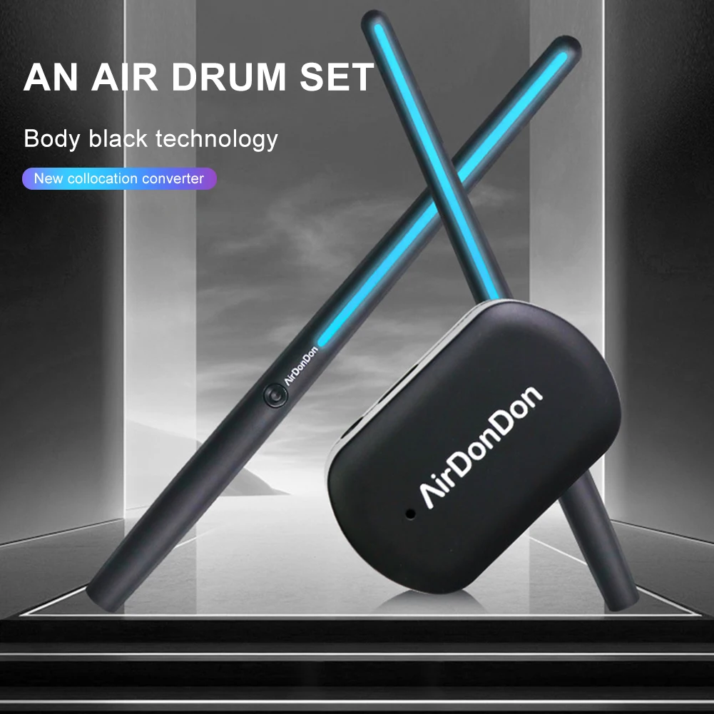 Portable Air Drum Set Virtual Drum Sticks Bluetooth-Compatible Electronic Set Realistic Effect for Beginners Professionals