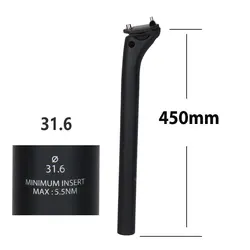 Premium Carbon Offset Bike Seat Post - Lightweight 150g, 20mm Offset, Multiple Sizes Available (31.6x450mm)