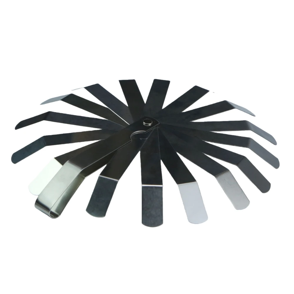 16 블레이드 밸브 클리어런스 게이지 0.127-0.508mm 오토바이 자동차 ATV용 스테인레스 스틸 오프셋 필러 게이지