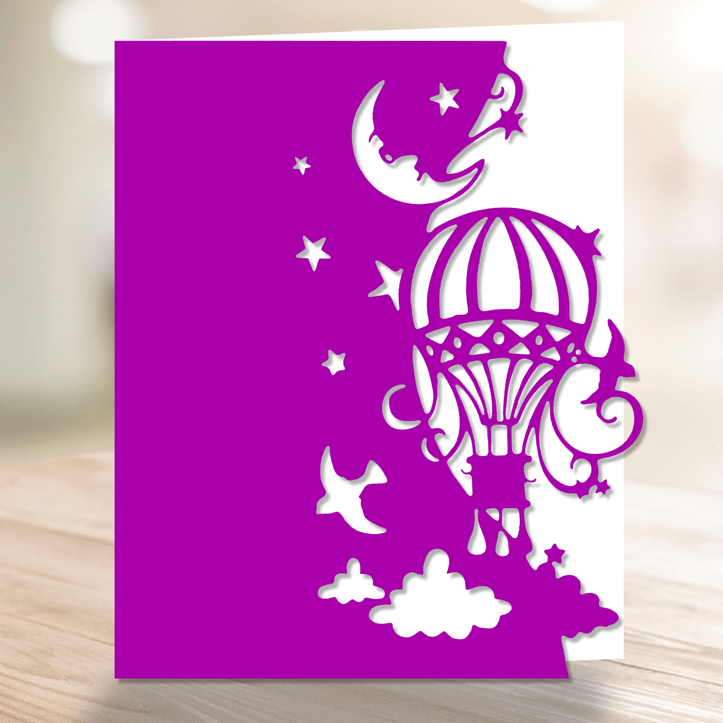 Hot Air Balloon Border Edge Metal Cutting Dies Cut Die Mold Biglietto Di Auguri Moon Star Decoration Scrapbook Album Template Dies