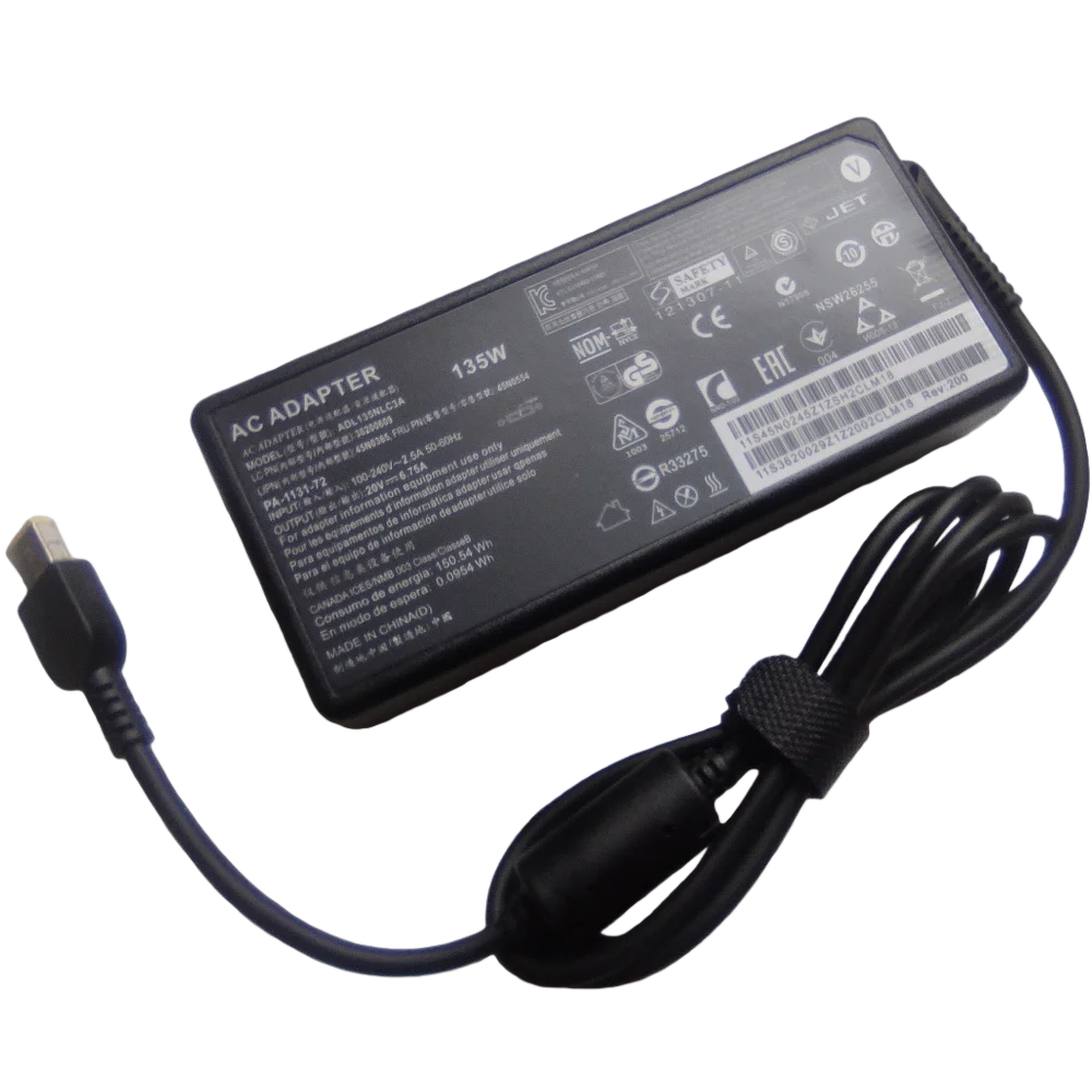 노트북 어댑터 135W 20V 6.75A 레노버 T440p Y50-70 R720 Y700 T540p P51 P52 S5 ADL135NLC3A용 노트북 충전기