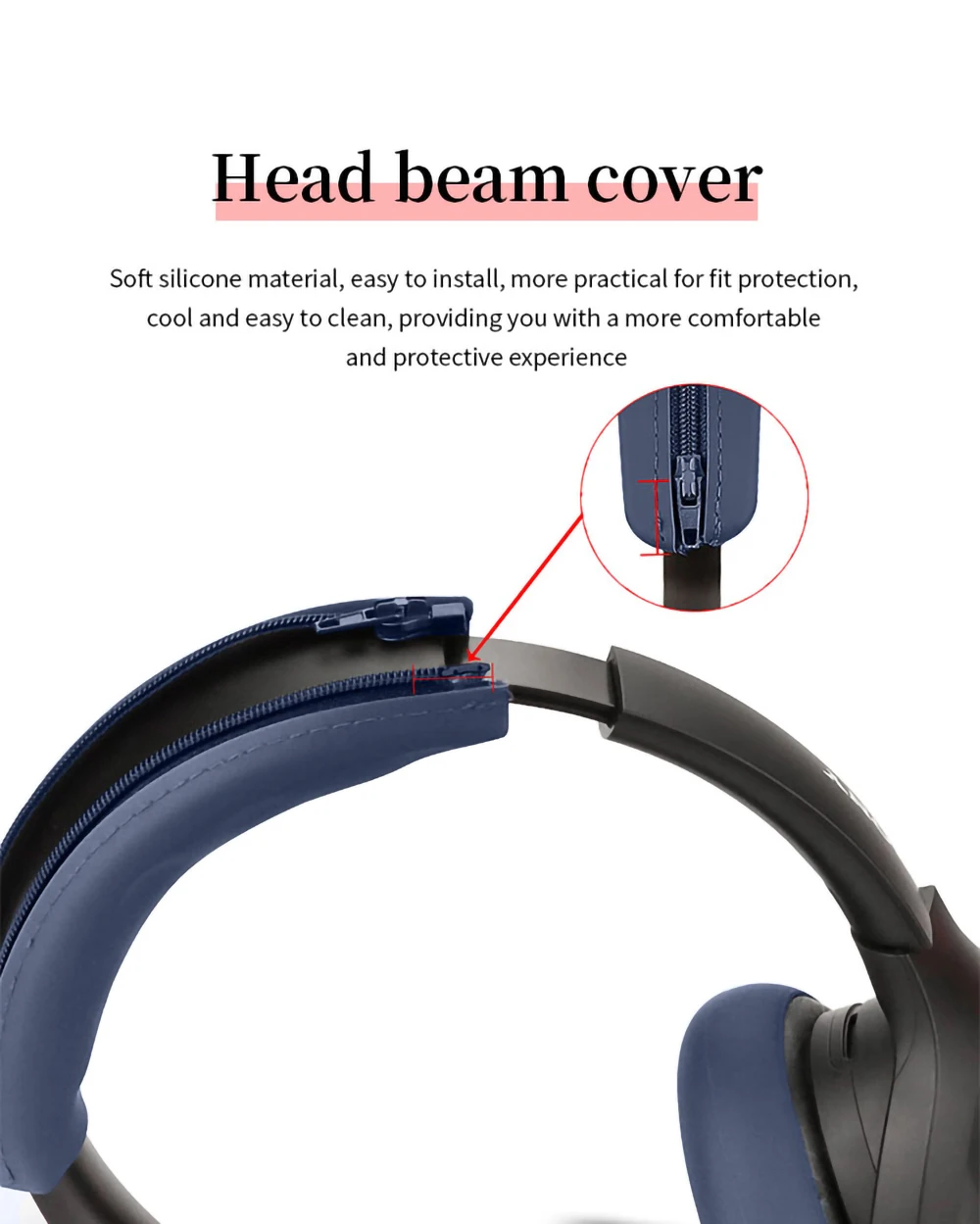 Quality Headphone Head Beam Cover for Sony WH-XB910N Earphone Silicone Protective Case XB910N Headset Headbeam Protector Sleeve