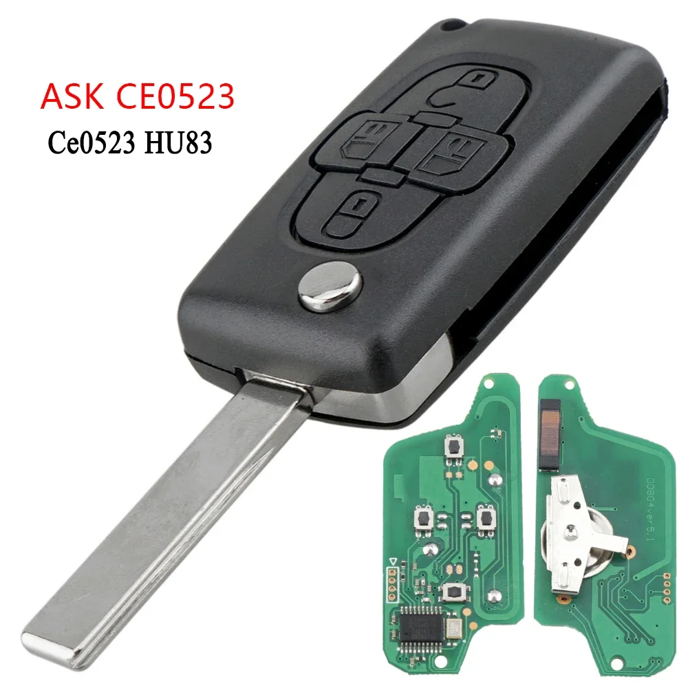 FRAGEN 2/3/4 Tasten 433 Mhz Fernbedienung Auto Schlüssel CE0536/CE0523 für Peugeot Für Citroen C2 C3 C4 C5 C6 Auto Teile
