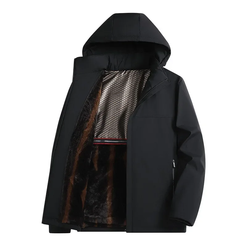 Men's Winter Thickened Graphene Cotton Jacket Medium-length Padded Coat For Fathers Winter Wear Sleeved Thick Outwear